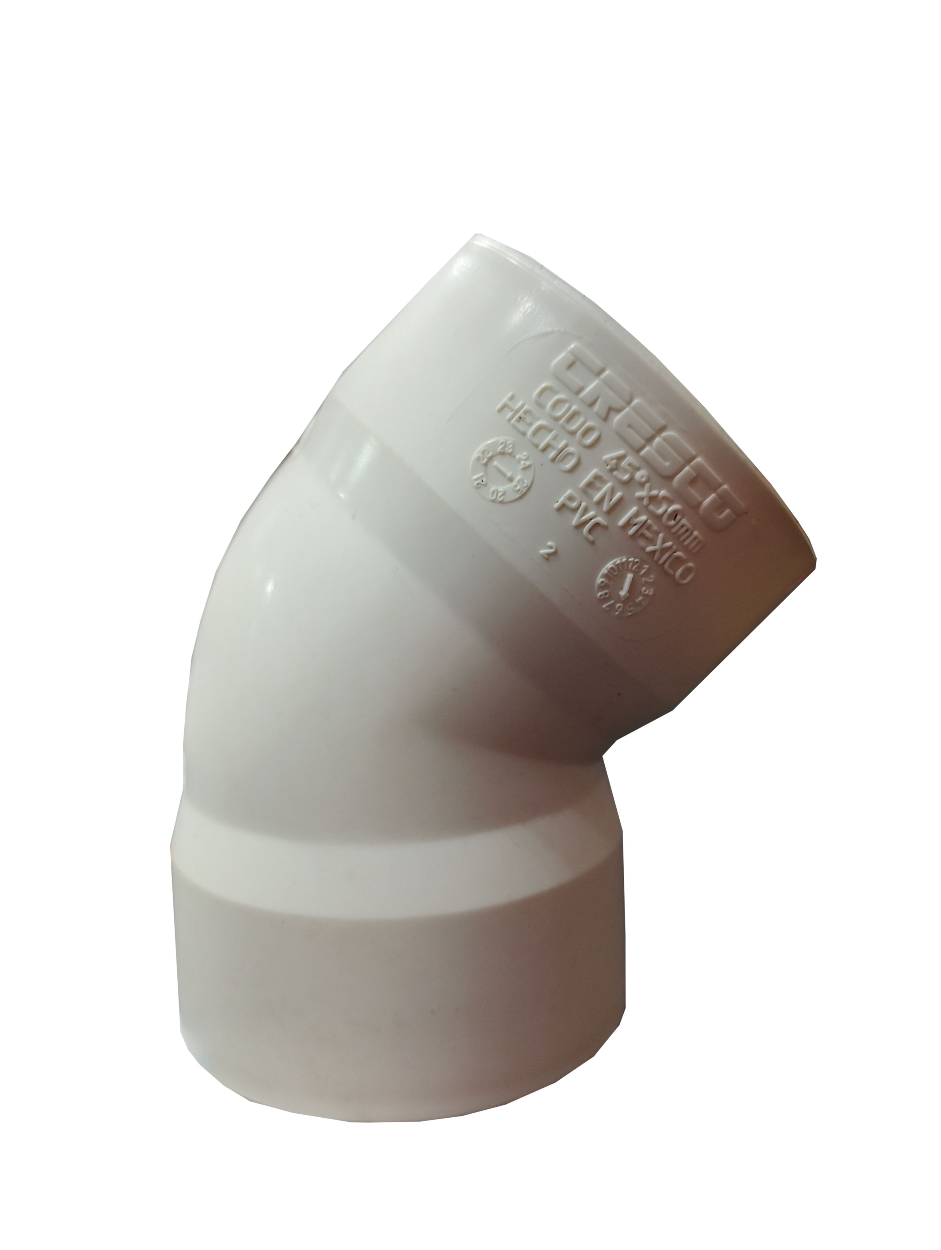 CODO DE PVC SANITARIO DE 2" X 45° MARCA CRESCO